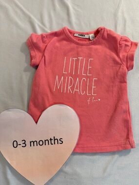 Mexx - 2-3 months - Coral 'Little Miracle' Kids T-Shirt
